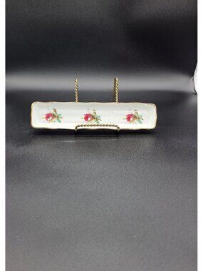 Vintage Hammersley Grandmother's Rose Trinket Dish English Bone China Tray 1940s